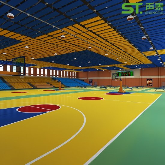 广西玉林学校穿孔吸音板体育馆工程案例(图2)